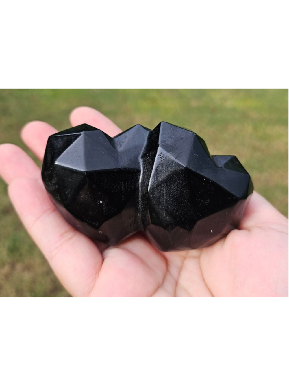 Obsidian double heart 3.1 in